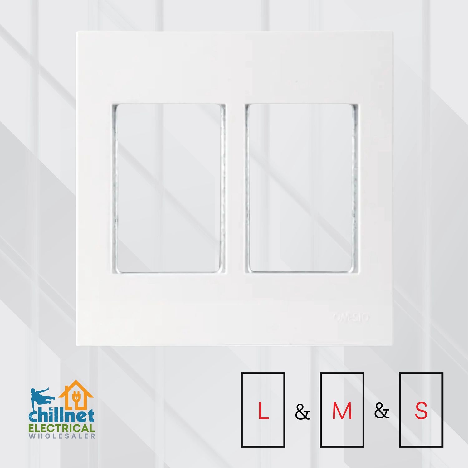 Matrix 2Lever Grid Plate 4x4 White Large