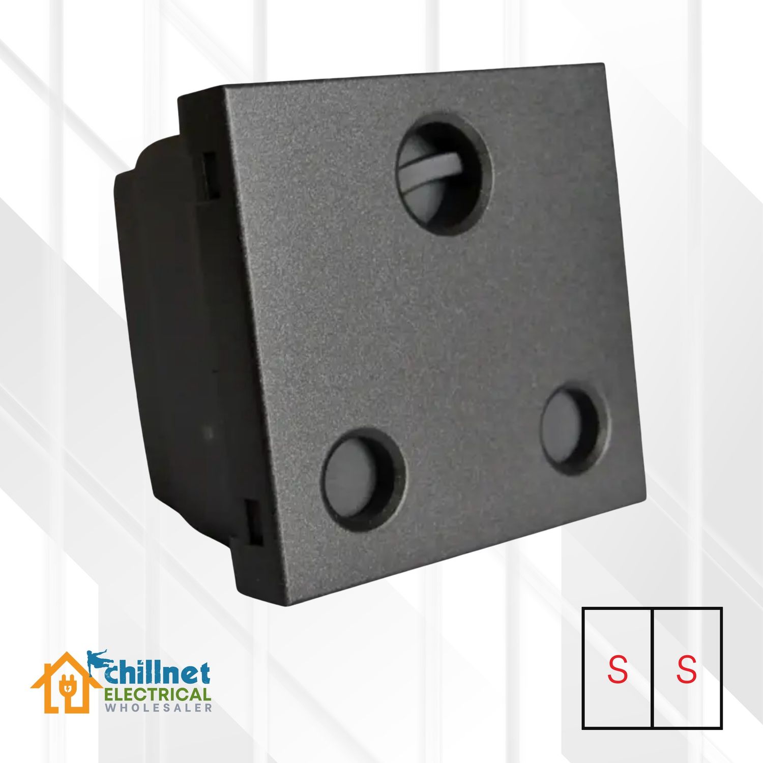 Matrix 16A RSA Unswitched Socket Black DBL Small
