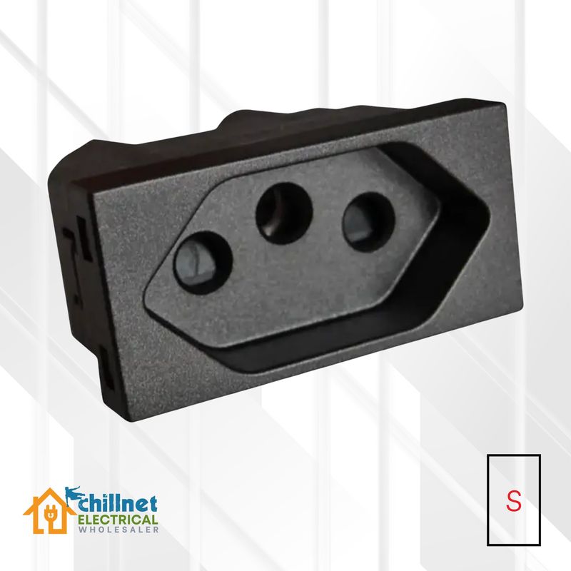 Matrix 16A Single ZA Socket Black Small