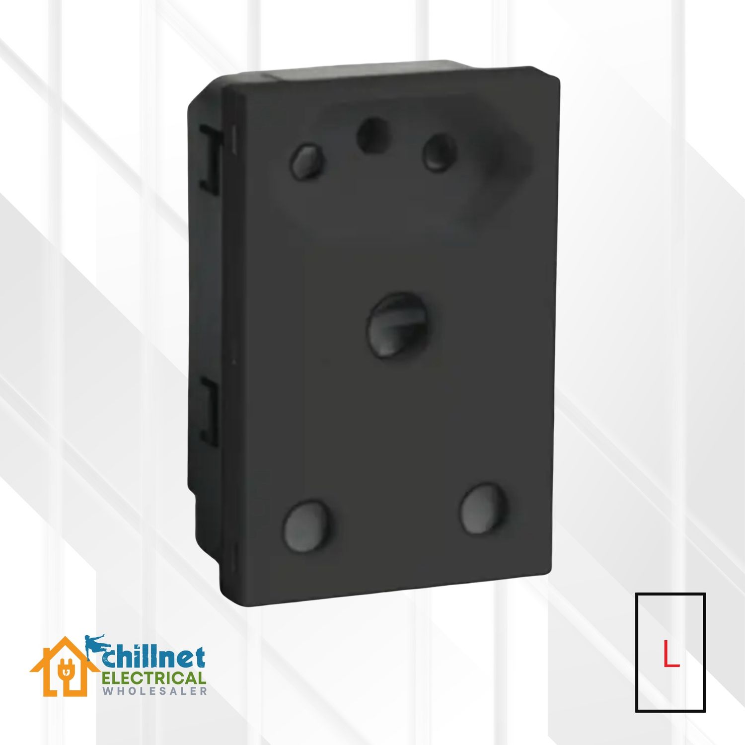 Matrix 16A Unswitched Socket RSA ZA Black Large