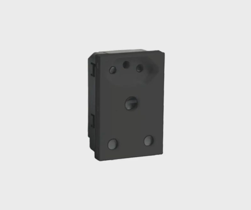 Matrix 16A Unswitched Socket RSA ZA Black Large