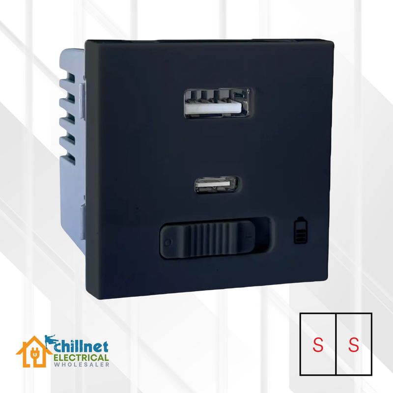 Matrix USB Mod 18W Type-C 5V 3A Black DBL Small