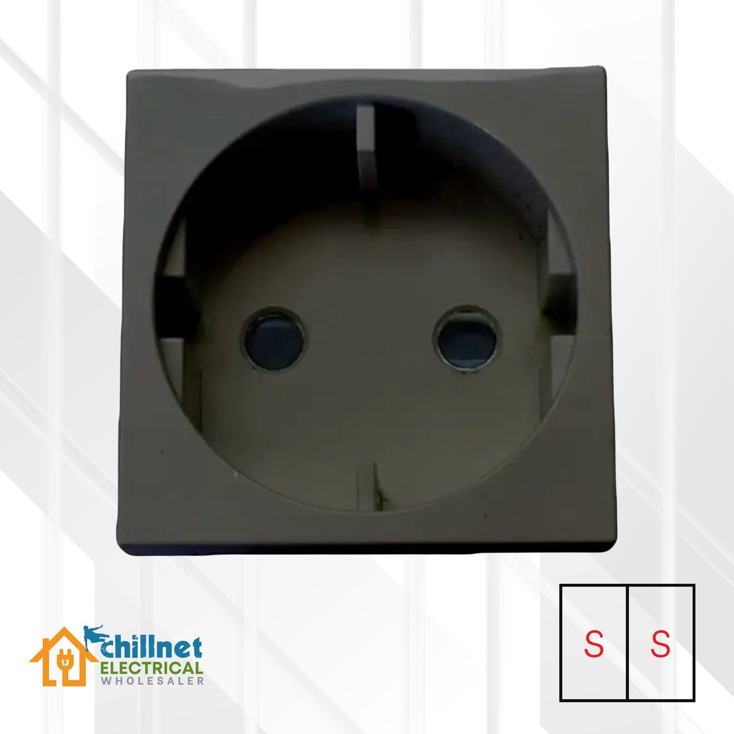 Matrix Schuko Socket Mod RSA Black DBL Small