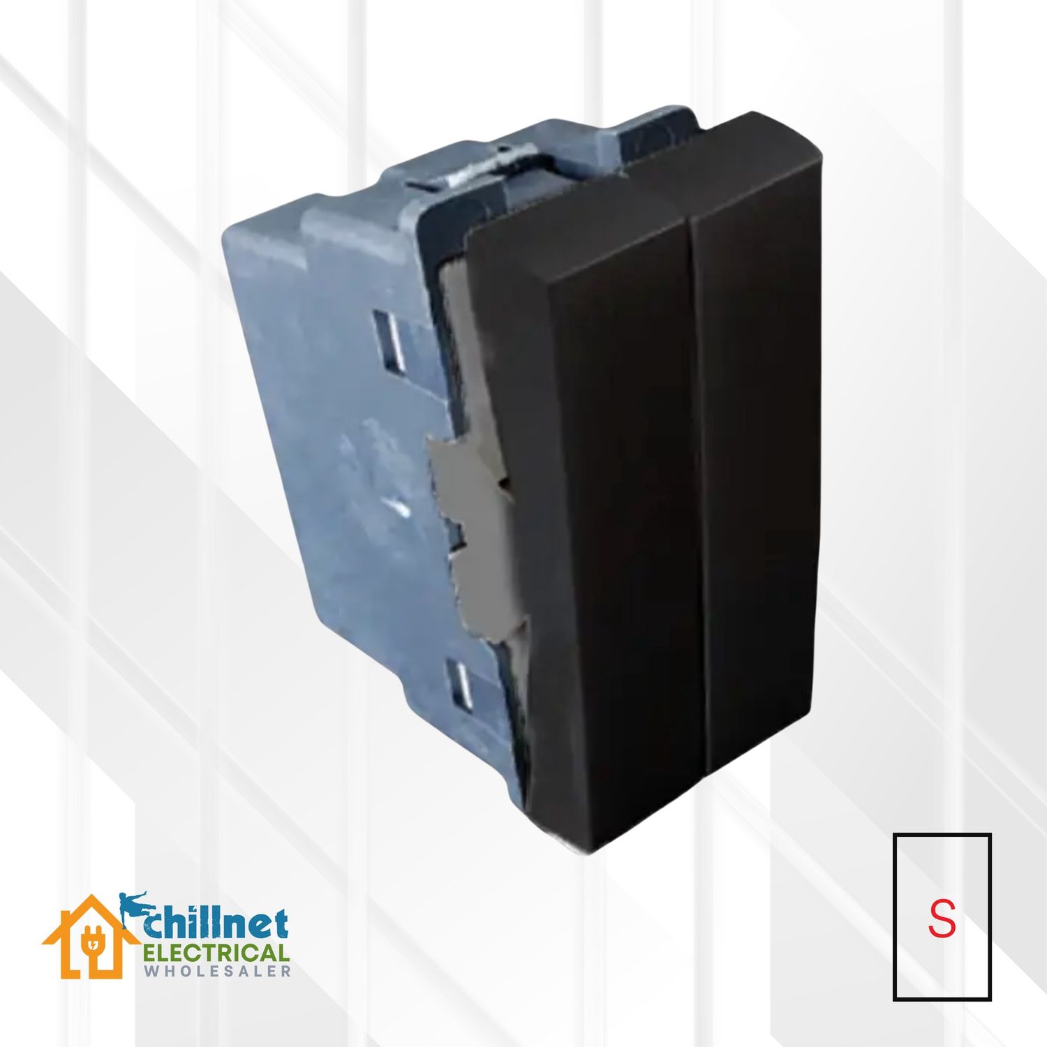 Matrix Split Switch 1Lever 2Way Black Small