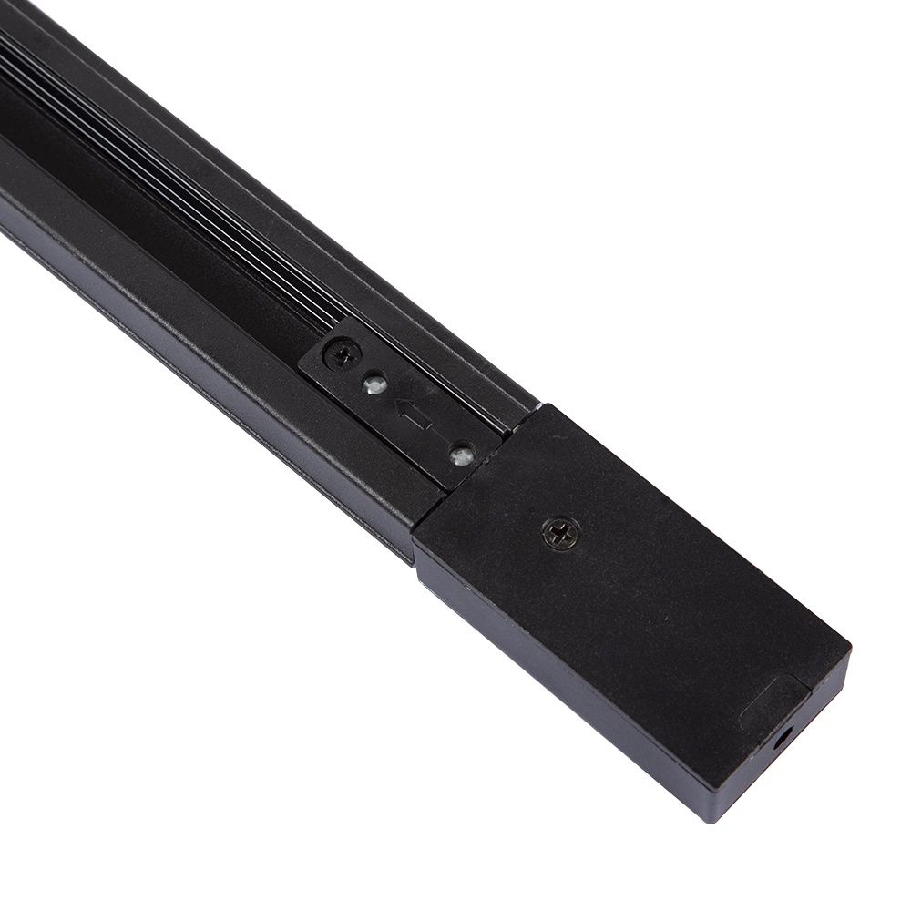 3-Wire 1M Track Black Incl Ending Plug &amp; Power Connector, Color: BLACK