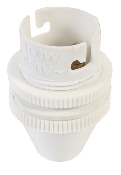 Lampholder B22 Nylon White 10mm