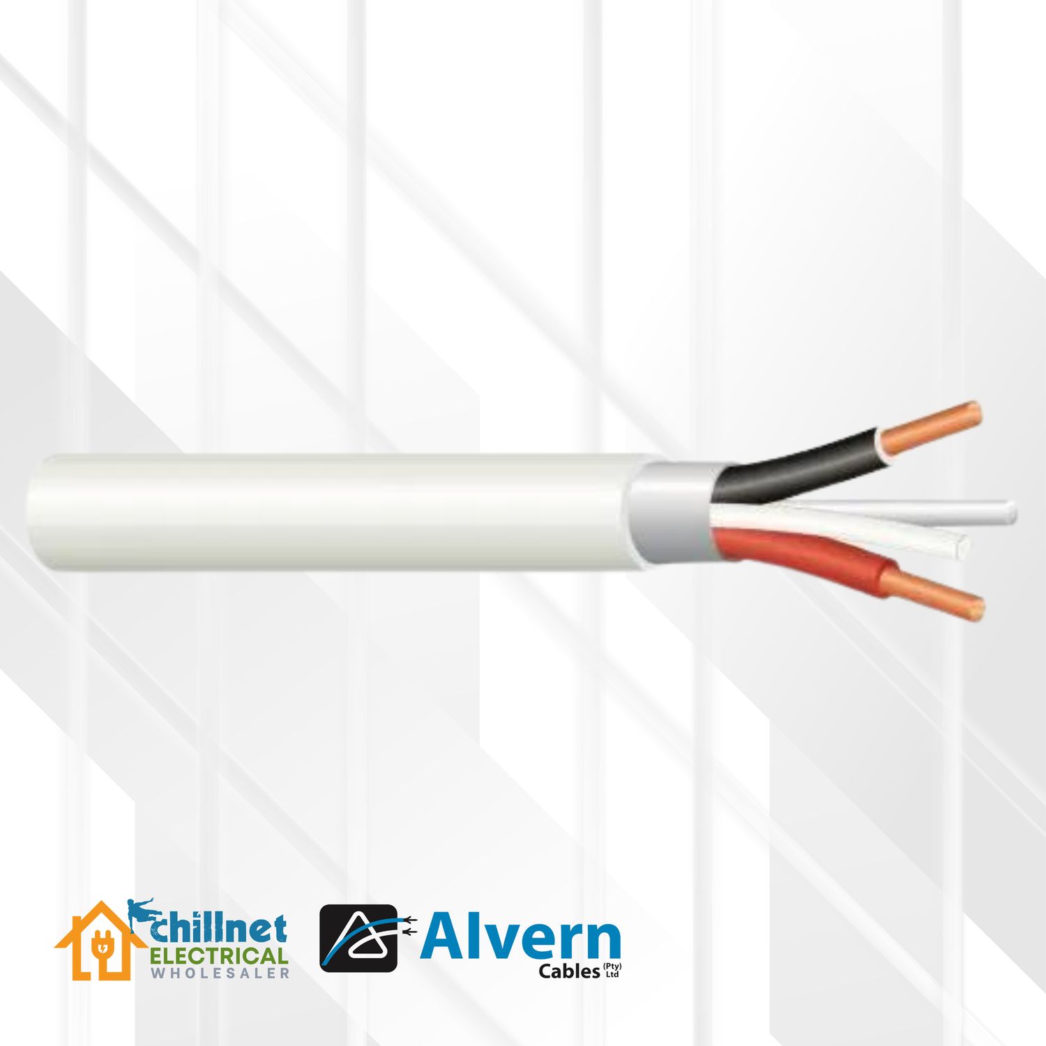 Surfix 4MM 2CORE+E White (ALFIX), Quantity: Cut Per Meter