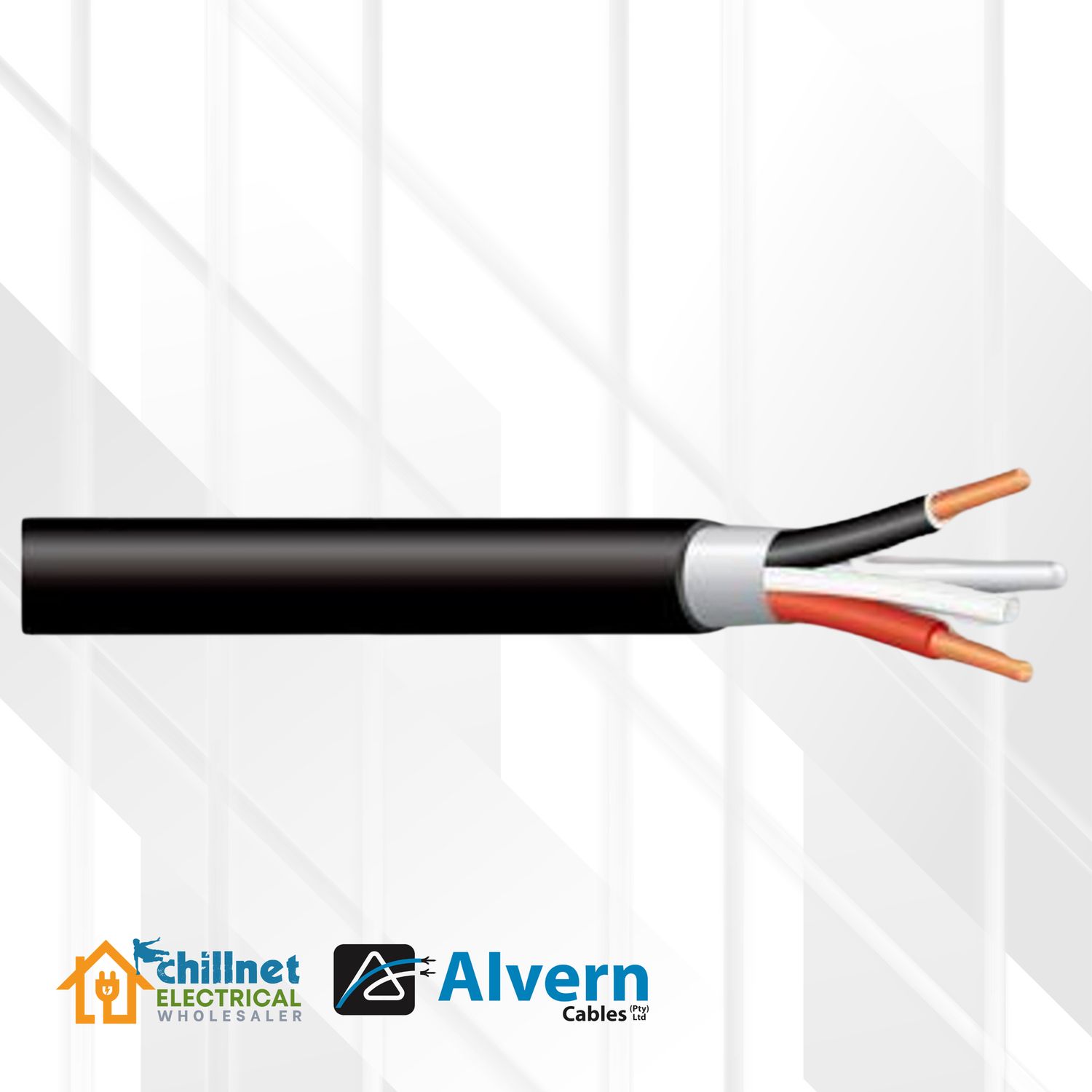 Surfix 6MM 2CORE+E Black (ALFIX), Quantity: Cut Per Meter