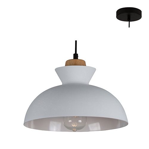 Charlotte Pendant 280mm White/Wood