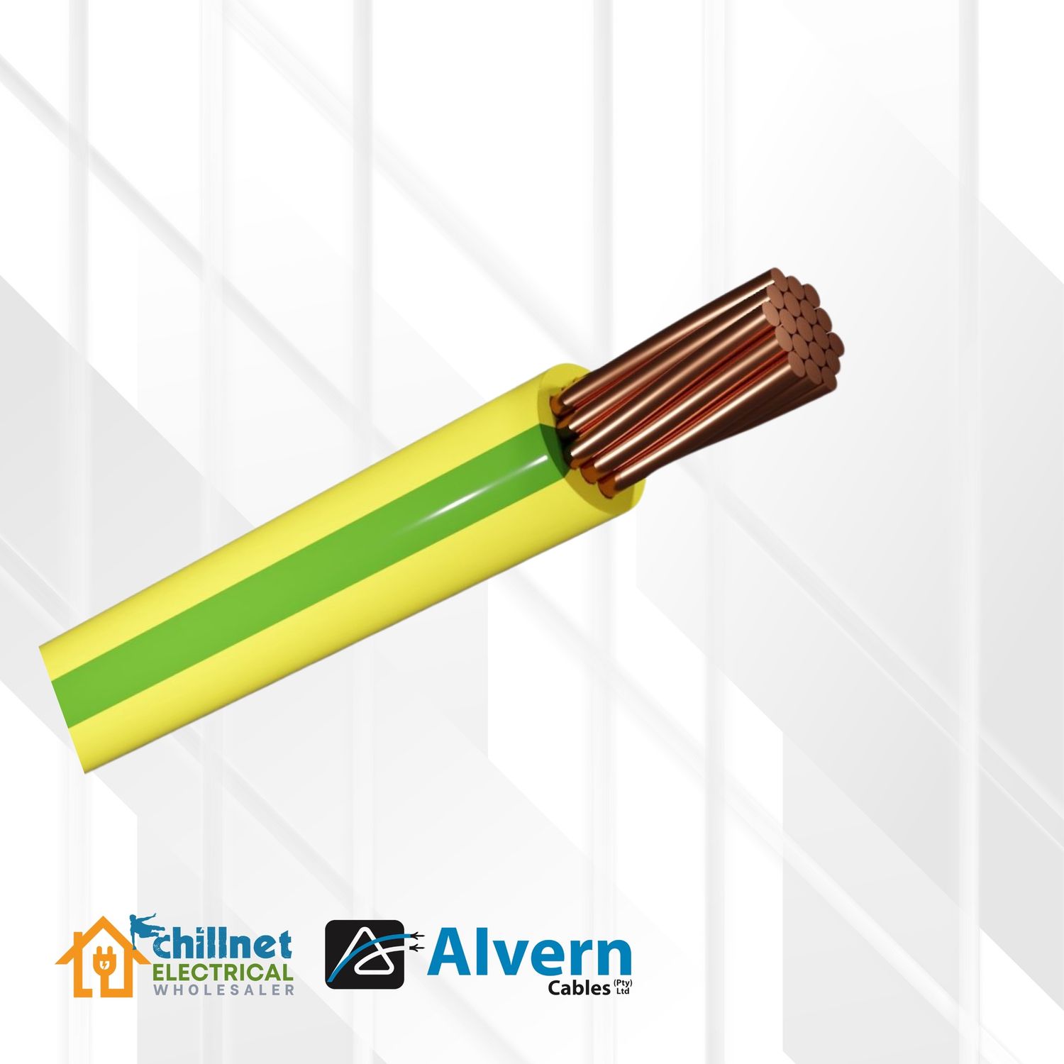 Housewire 2.5MM GREEN/YELLOW (GP), Quantity: Cut Per Meter