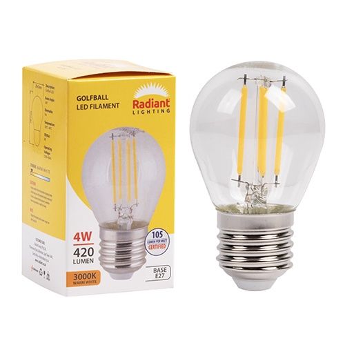 Golfball Filament Clear 4w LED E27 3000K N