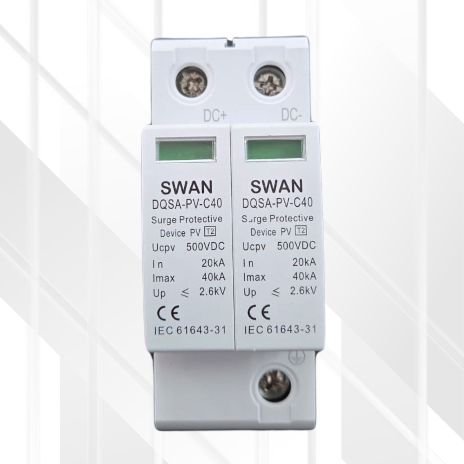 DC Surge Protection 40kA 2P 500VDC With Indicator AUX