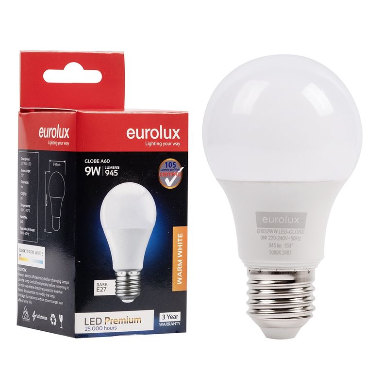 A60 Premium 9w LED E27 3000K N