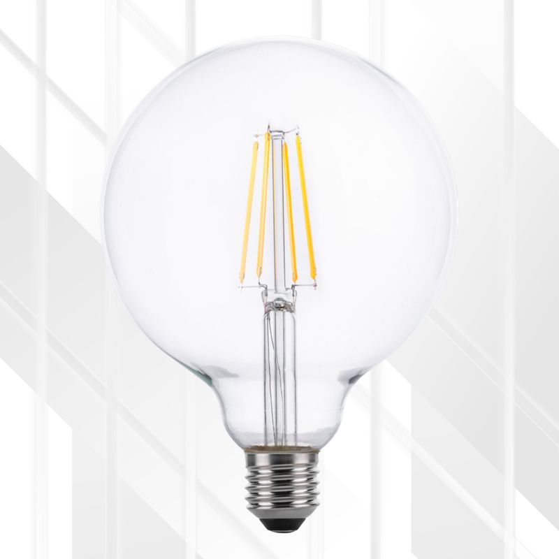 8W Clear Filiament WW G125 E27 Bulb DIM