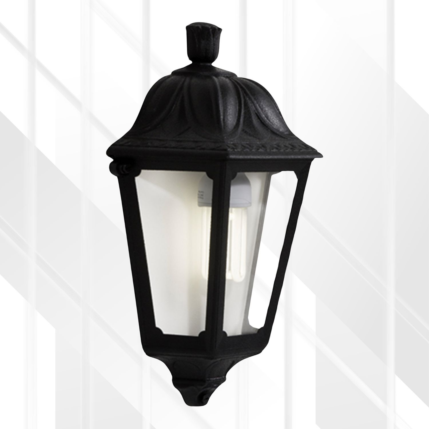 Fumagalli Lesse Lantern Half Wall, Color: BLACK