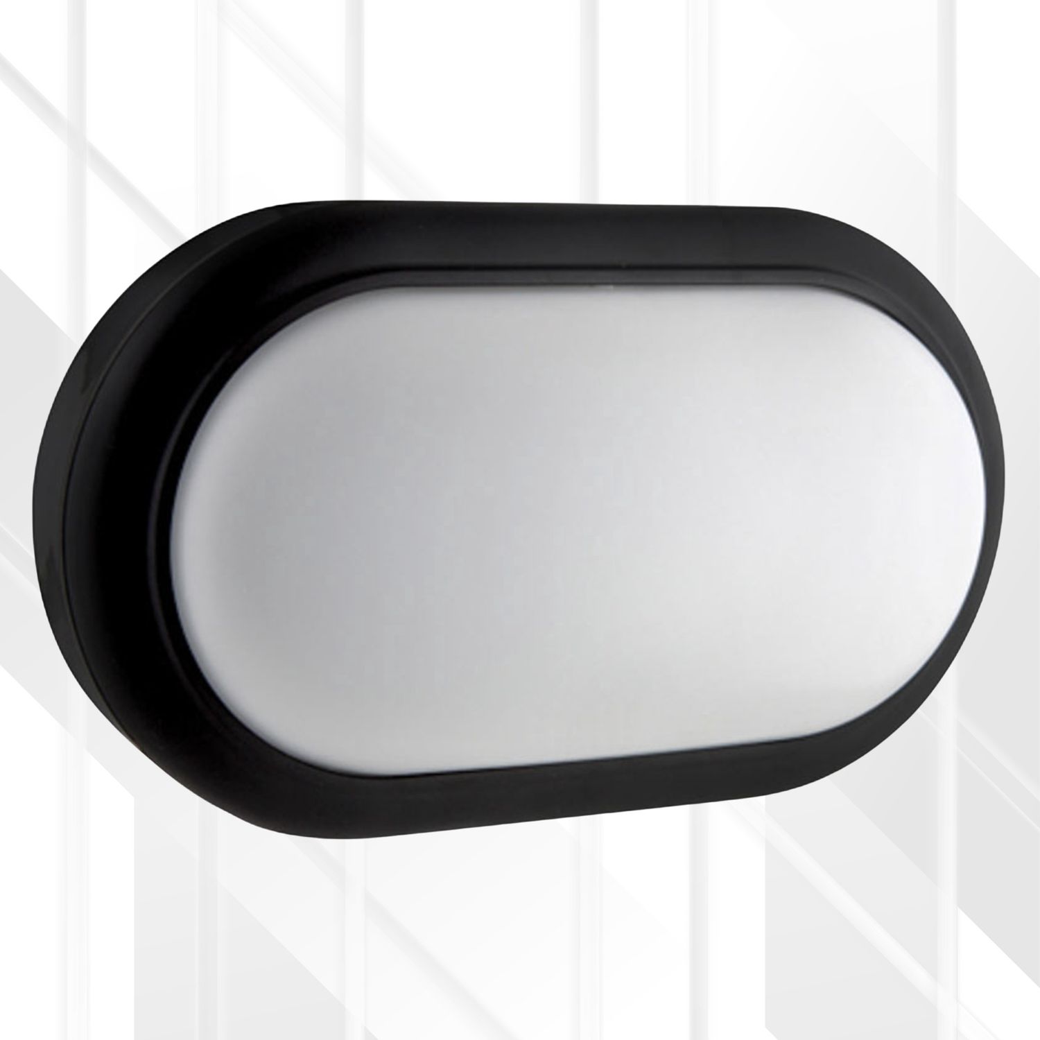 Oval Bulkhead 221mm LED 1x15W, Colour: Black