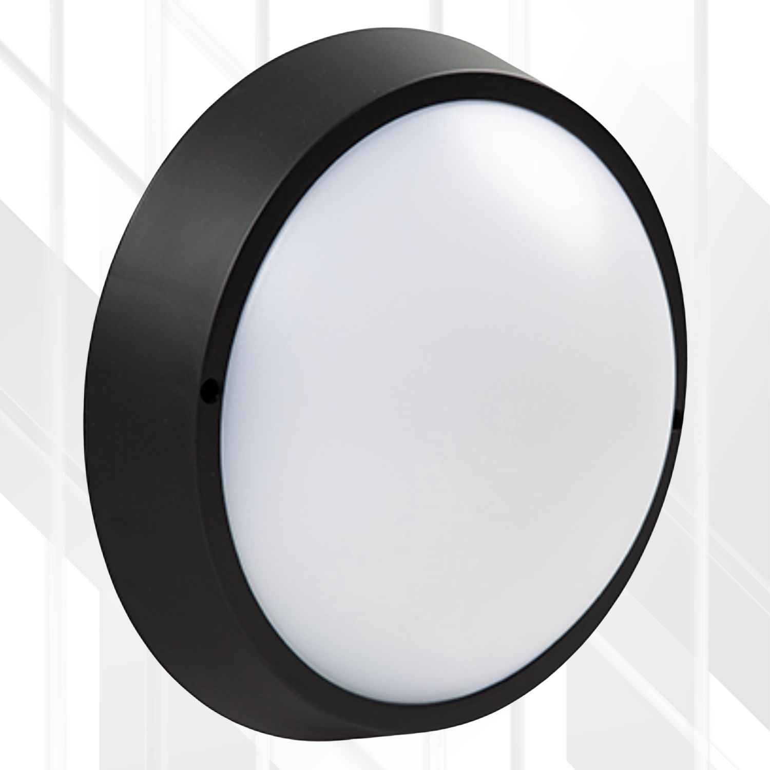 Bulkhead Round 220mm LED 1x18w 4000K, Colour: Black