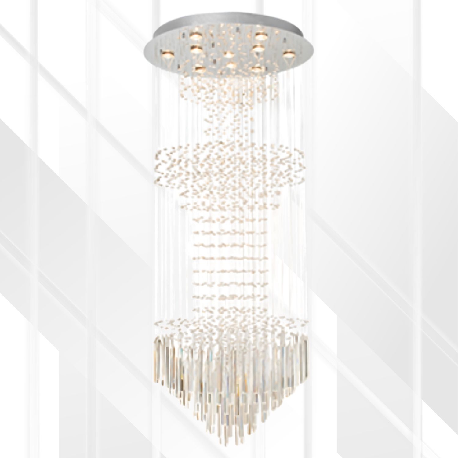 Cascading Chandelier Crystal Chrome GU10 10x50w