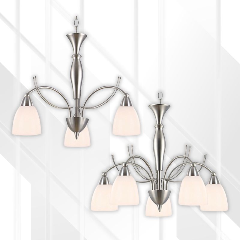 Sasha 3 And 5 Light Chandelier Satin Chrome E14