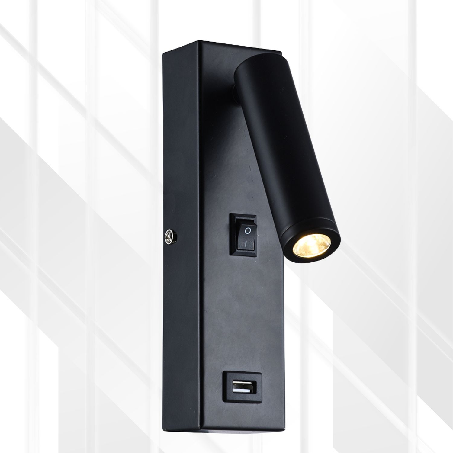 USB Wall Light 50mm, Colour: BLACK