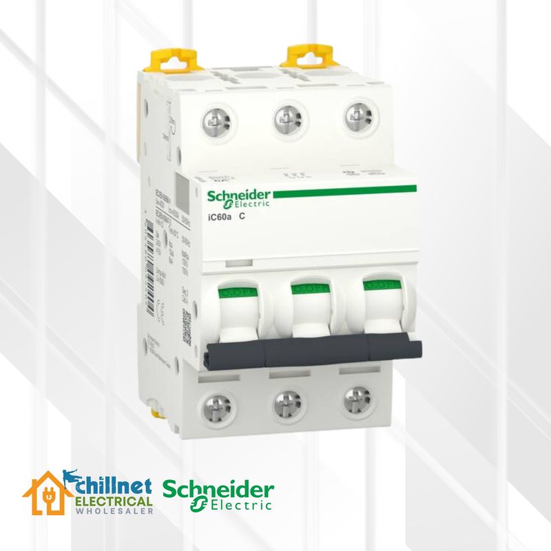 Schneider 3P 6kA Acti9 iC60A MCB C-Curve DIN