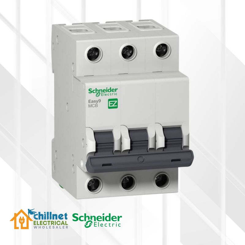 Schneider 3P 3kA EZ9 MCB C-Curve DIN