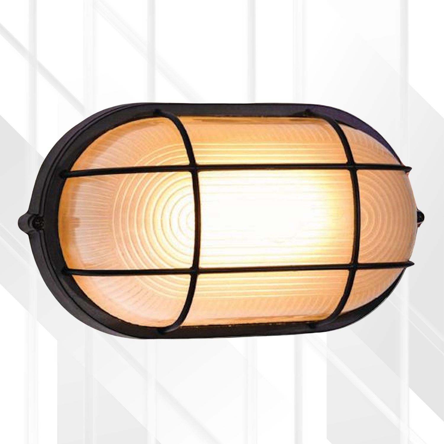 Braai Light Bulkhead Oval Large Grid