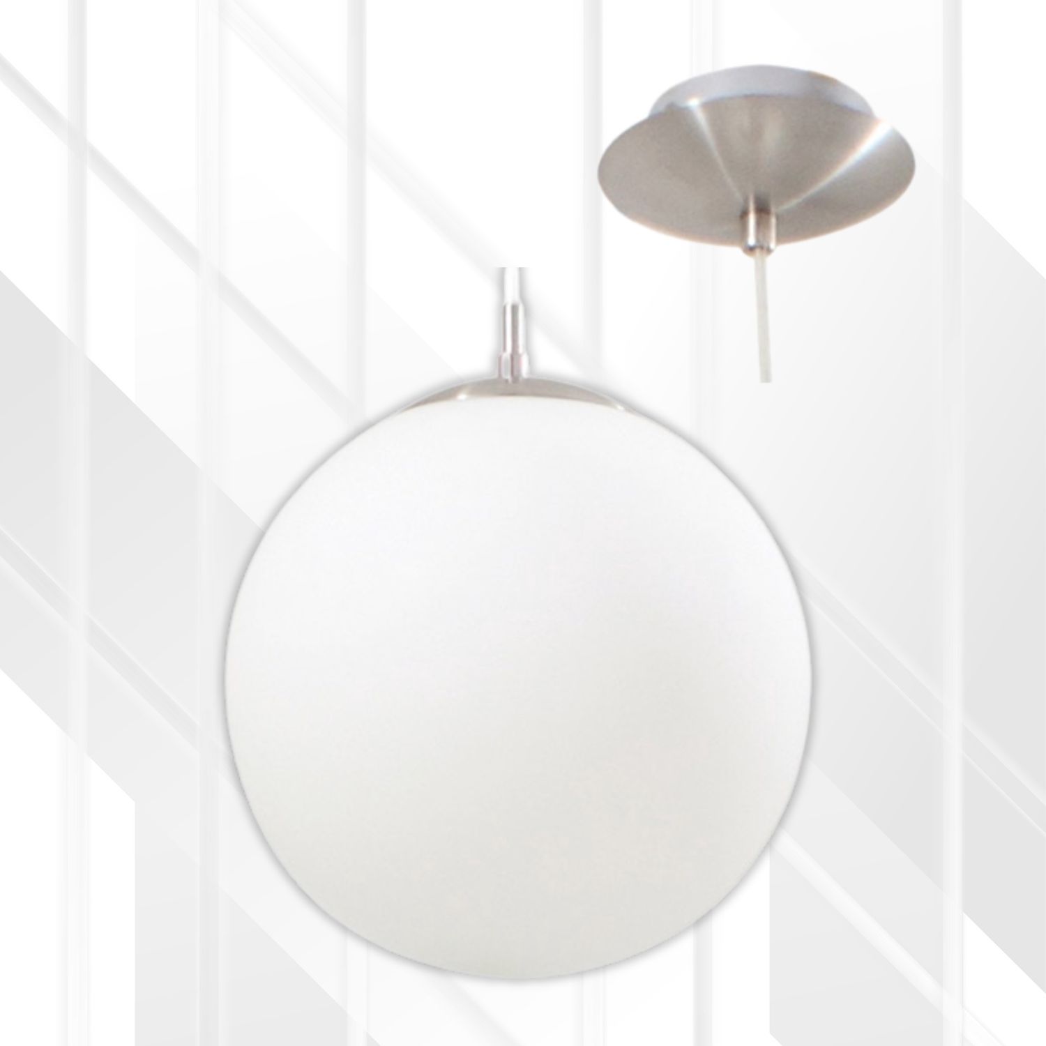 Rondo Pendant Satin Chrome, Size: 250mm