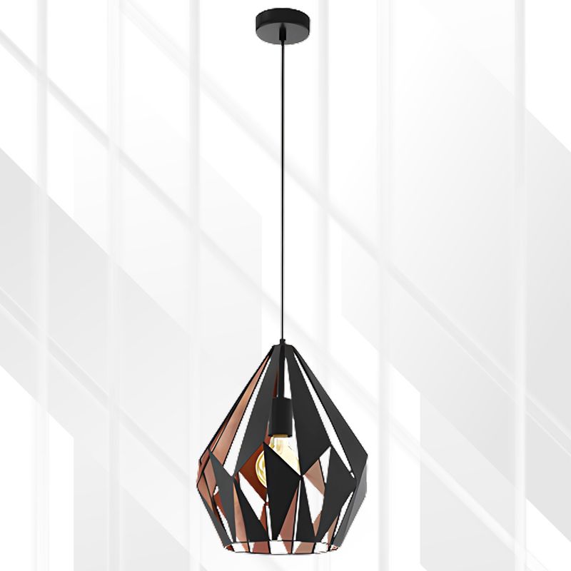 Carlton Pendant 310mm Black &amp; Copper