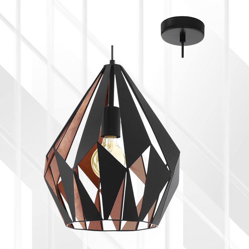Carlton Pendant 310mm Black &amp; Copper