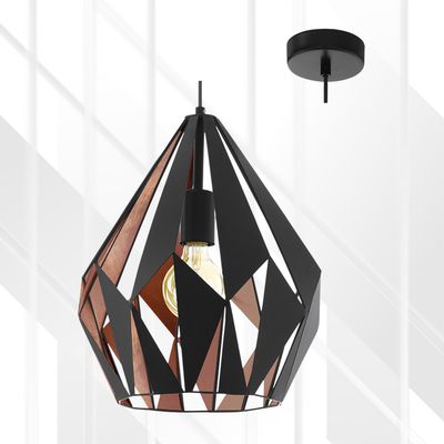 Carlton Pendant 310mm Black &amp; Copper
