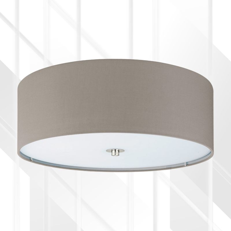 Pasteri Ceiling Light Satin Chrome &amp; Taupe Shade