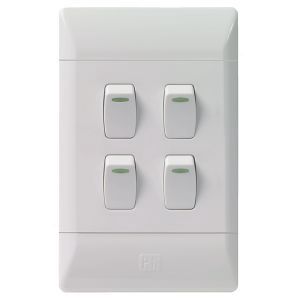 CBi Light Switch 4 Lever 1 Way 2x4 White