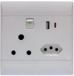 CBi USB-A/USB-C/SA/EURO SSO 4x4 White