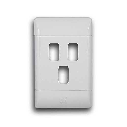 CBi Gird Plate 3 Lever 2x4 White