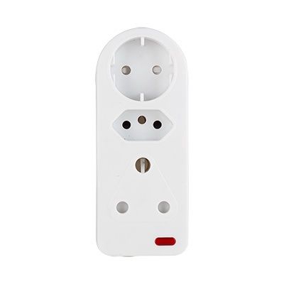 3 Way Adaptor White with Indicator Light 1xSchuko1x16A 3pin 1x16A ZA