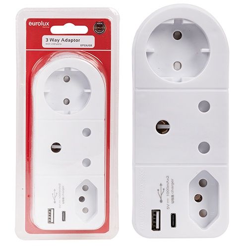 3 Way Adaptor With 2 USB C &amp; Old USB