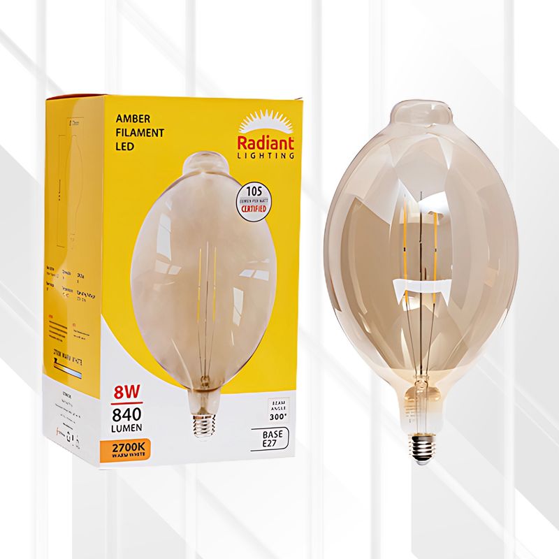 Filament Amber 8W LED E27 2700K 180x395mm