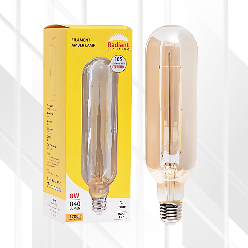 Filament Amber 8W LED E27 2700K 60x234mm