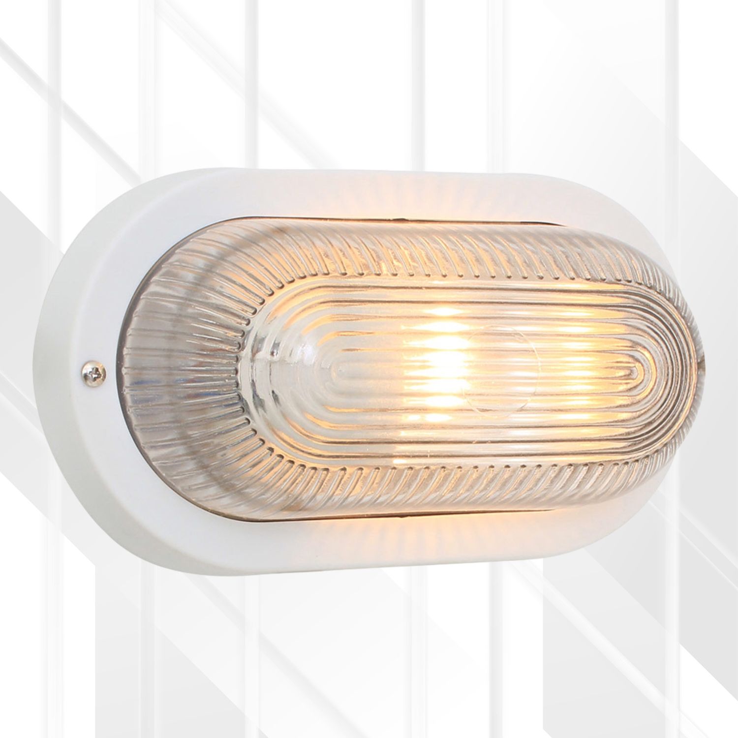 Oval Plastic Bulkhead 120mm 1x60W, Color: White