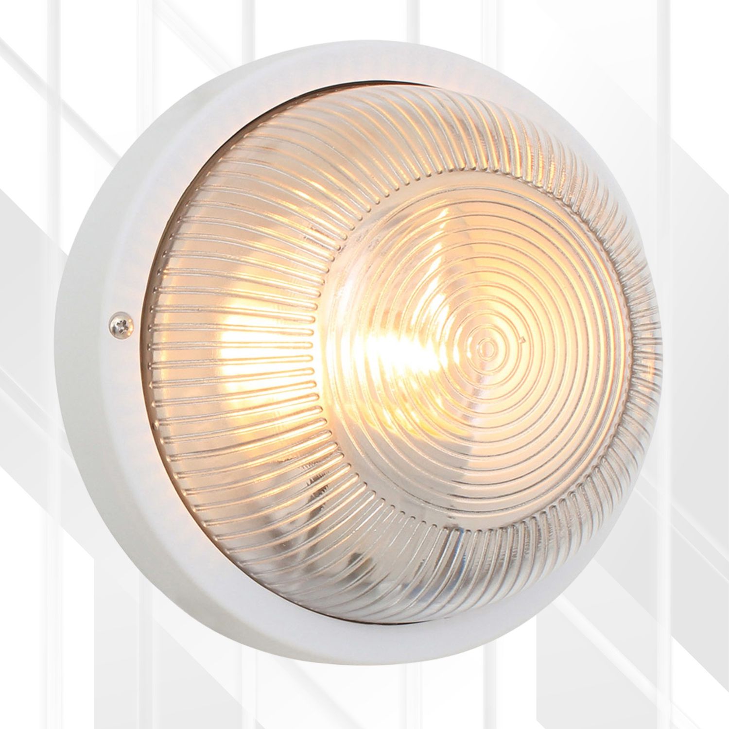 Round Plastic Plain Bulkhead 190mm 1x60W, Color: White