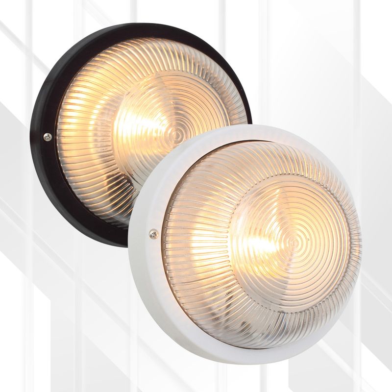 Round Plastic Plain Bulkhead 190mm 1x60W