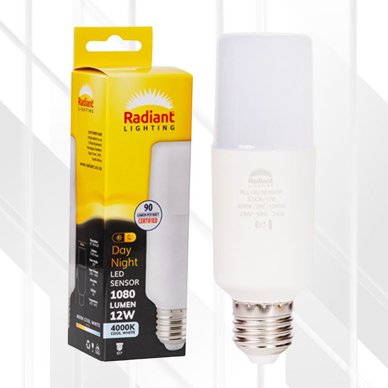 Stick Lamp T44 Day/Night Sensor 12W LED E27 4000K