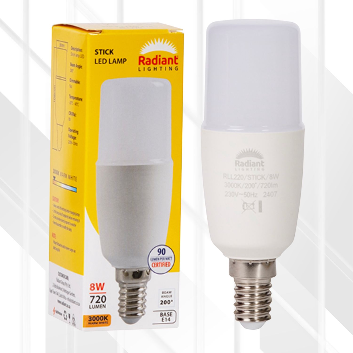 Stick Lamp T36 8W LED E14 3000K