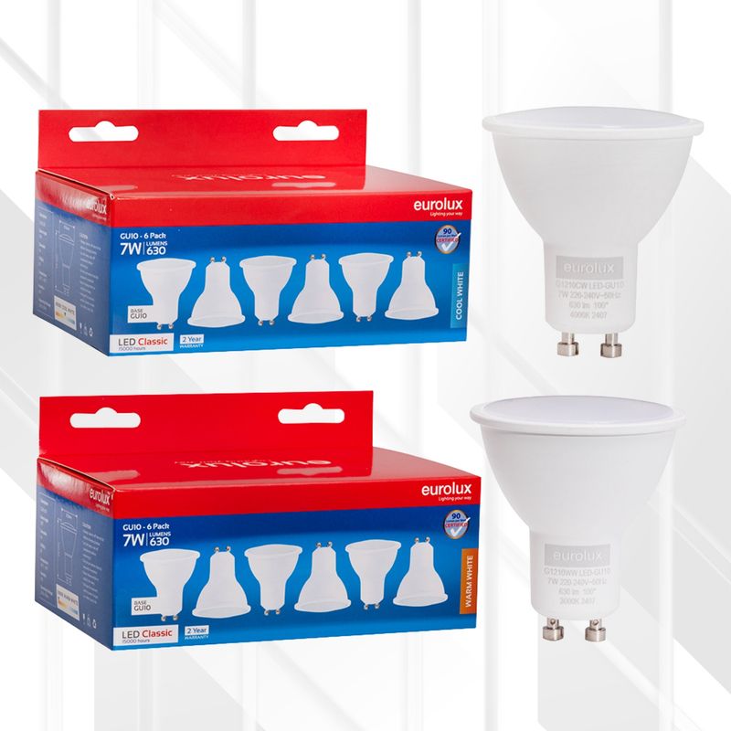 GU10 Classic 7W LED 6-Pack