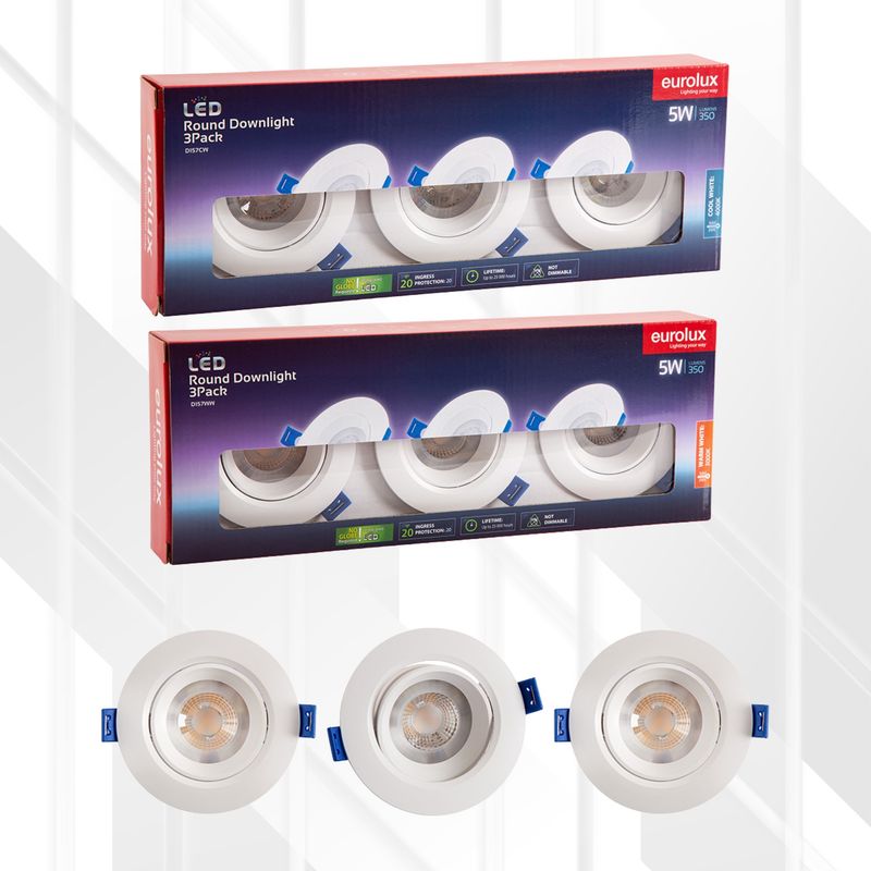 Downlight Round LED 5W INT 3-Pack