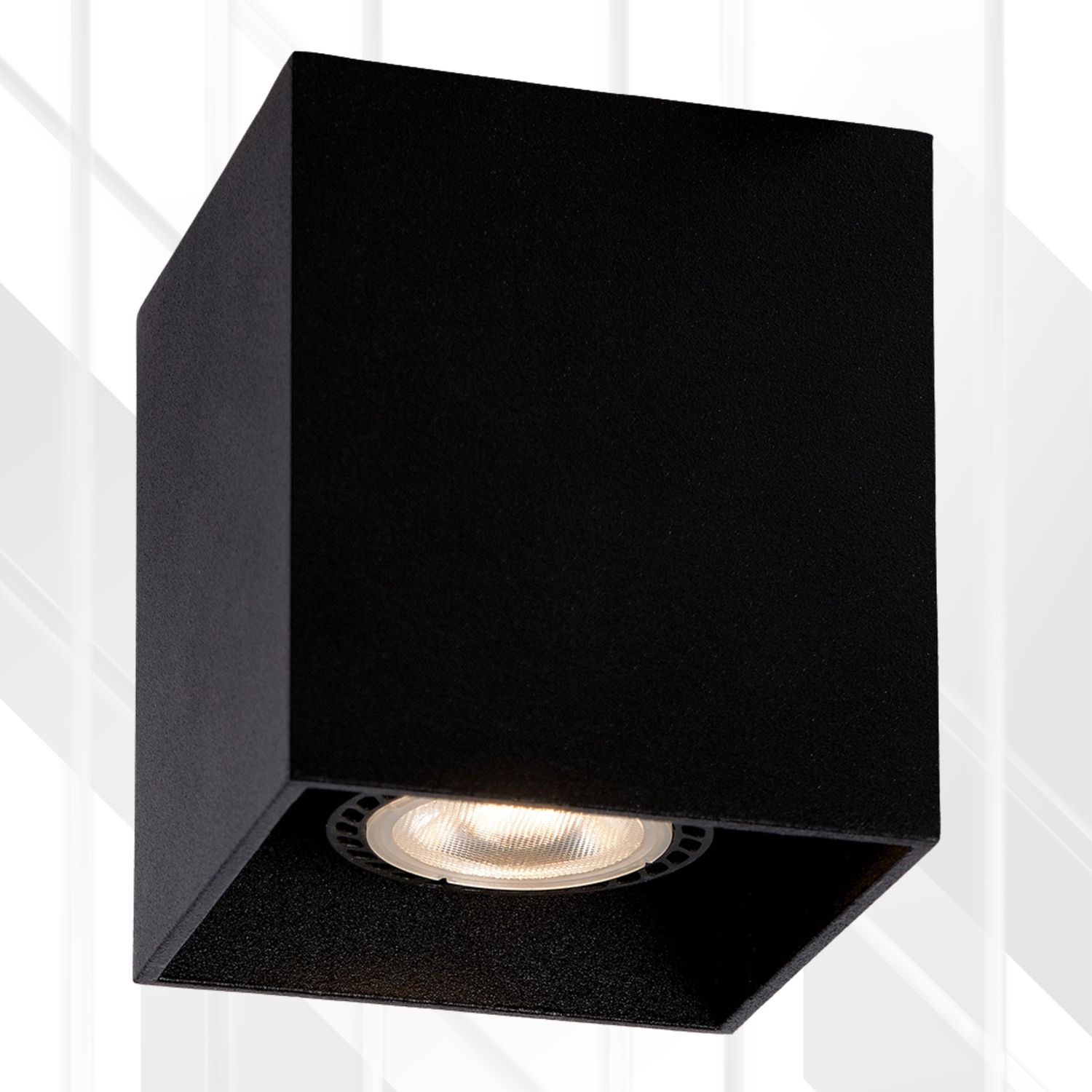 Downlight Surface Square Sand GU10 1x50W, Colour: Black
