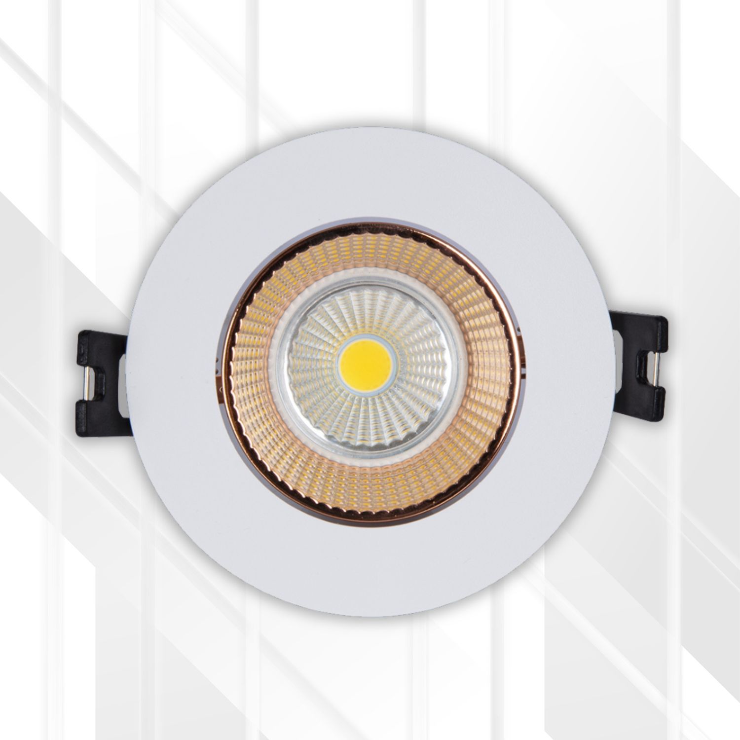 Tilt Downlight Polycarbonate 90mm Dia (Fitting), Color: White &amp; Rose Gold