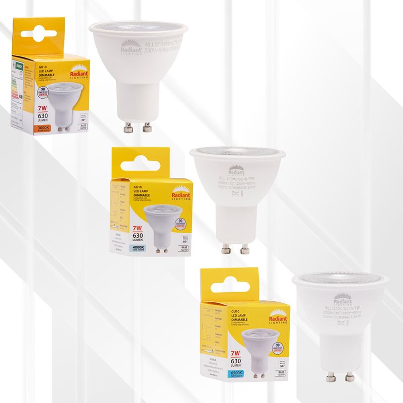 GU10 Clear Lens 7W LED Dimmable