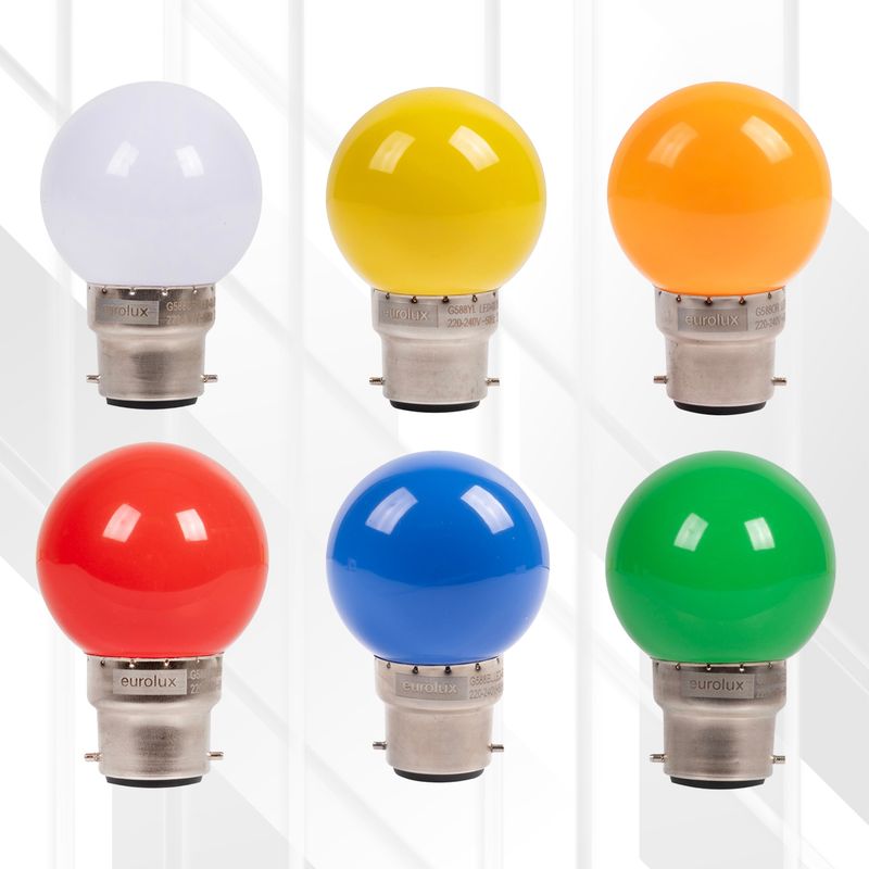 Golfball Coloured Classic 1W LED B22